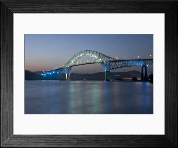 Framed Print : Panama, Panama Canal, Bridge Of The Americas, Pacific Entrance, Dusk Framed Print : Panama, Panama Canal, Bridge Of The Americas, Pacific Entrance, Dusk