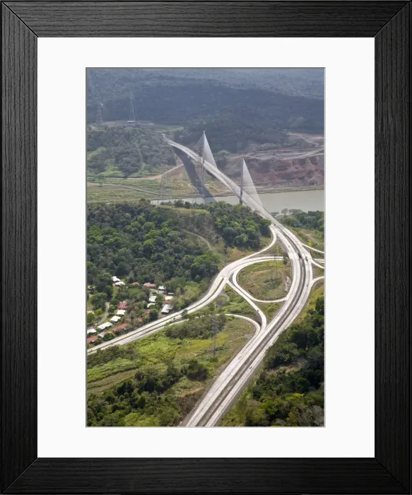 Framed Print : Panama, Panama City, Centenario Bridge (Puente Centenario) and the Panama Canal Framed Print : Panama, Panama City, Centenario Bridge (Puente Centenario) and the Panama Canal