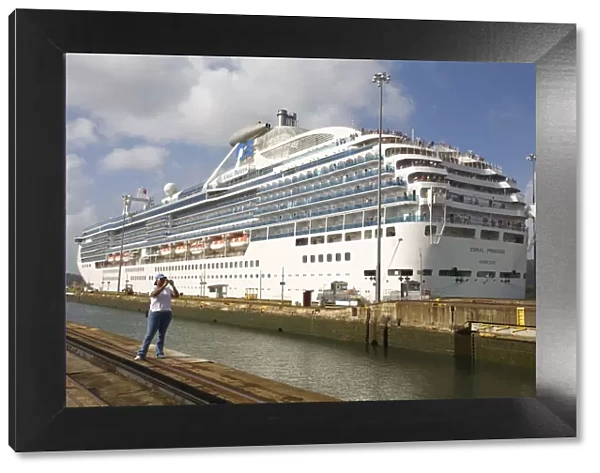 Panama, Panama Canal, Gatum locks, Coral Princess cruise ship