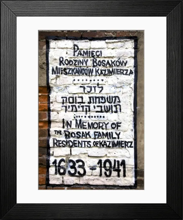 Framed Print : Memorial on Residential Buiding, Kazimierz, Krakow, Poland, Europe Framed Print : Memorial on Residential Buiding, Kazimierz, Krakow, Poland, Europe