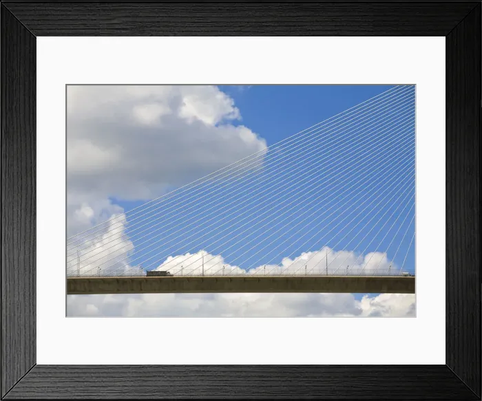Framed Print : Panama, Truck on Centennal bridge spanning the Panama Canal