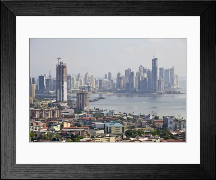 Framed Print : Panama, Panama city, View of City skyline from Cerro Ancon Framed Print : Panama, Panama city, View of City skyline from Cerro Ancon