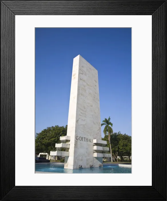 Framed Print : Panama, Panama City, Goethals Monument infront of Panama Canal Administration building Framed Print : Panama, Panama City, Goethals Monument infront of Panama Canal Administration building
