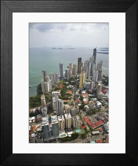 Framed Print : Panama, Panama City, Aerial view of city Framed Print : Panama, Panama City, Aerial view of city