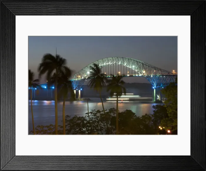 Framed Print : Panama, Panama Canal, Bridge Of The Americas, Pacific Entrance, Streaking Ship Lights Framed Print : Panama, Panama Canal, Bridge Of The Americas, Pacific Entrance, Streaking Ship Lights