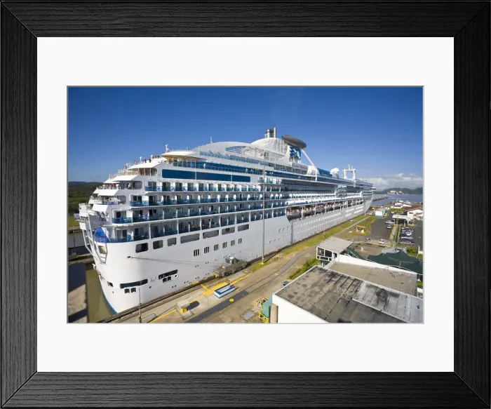 Framed Print : Panama, Panama Canal, Island Princess Cruise ship transitting Miraflores Locks Framed Print : Panama, Panama Canal, Island Princess Cruise ship transitting Miraflores Locks