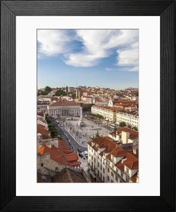 Framed Print : View over Rossio square Praca Dom Pedro IV, Lisbon, Portugal Framed Print : View over Rossio square Praca Dom Pedro IV, Lisbon, Portugal