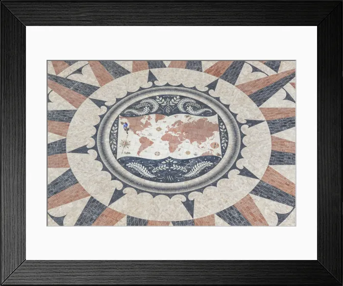 Framed Print : Mosaic map showing the discoveries routes in the 15th and 16th centuries, Monument Framed Print : Mosaic map showing the discoveries routes in the 15th and 16th centuries, Monument