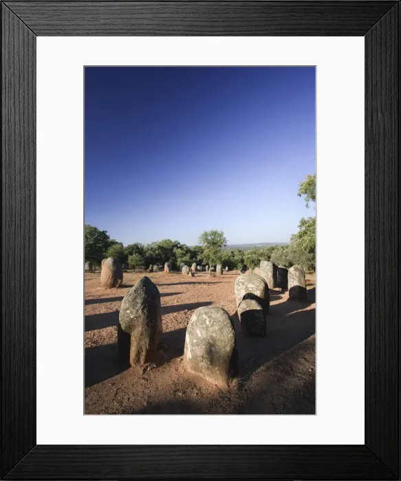 Framed Print : Cromeleque dos Almendres archeological site, Evora, Alentejo, Portugal Framed Print : Cromeleque dos Almendres archeological site, Evora, Alentejo, Portugal