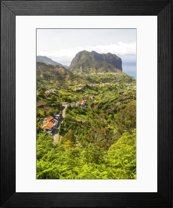 Framed Print : Porto da Cruz and Penha de Aguia, seen from Portela, Madeira, Portugal Framed Print : Porto da Cruz and Penha de Aguia, seen from Portela, Madeira, Portugal