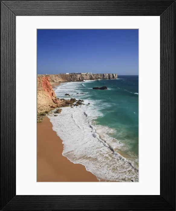 Framed Print : Praia do Tonel and Fortaleza de Sagres, Sagres, Parque Natural do SW Alentejano e