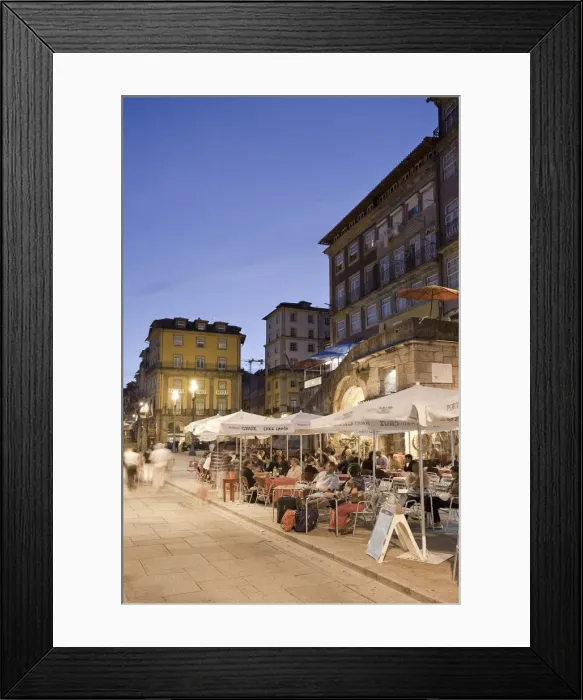 Framed Print : Outdoor Cafa on Douro River, Ribeira District, Porto (UNESCO World Heritage), Portugal Framed Print : Outdoor Cafa on Douro River, Ribeira District, Porto (UNESCO World Heritage), Portugal