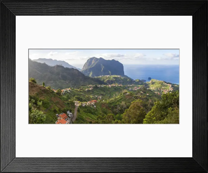 Framed Print : Porto da Cruz and Penha de Aguia, seen from Portela, Madeira, Portugal Framed Print : Porto da Cruz and Penha de Aguia, seen from Portela, Madeira, Portugal