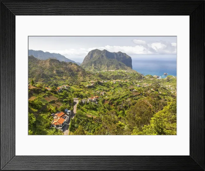 Framed Print : Porto da Cruz and Penha de Aguia, seen from Portela, Madeira, Portugal Framed Print : Porto da Cruz and Penha de Aguia, seen from Portela, Madeira, Portugal