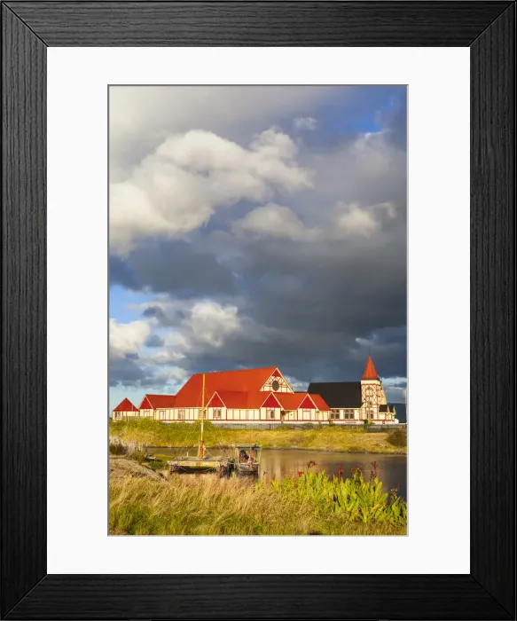 Framed Print : St Faiths Anglican church at Ohinemutu on Lake Rotorua, North Island, New Framed Print : St Faiths Anglican church at Ohinemutu on Lake Rotorua, North Island, New