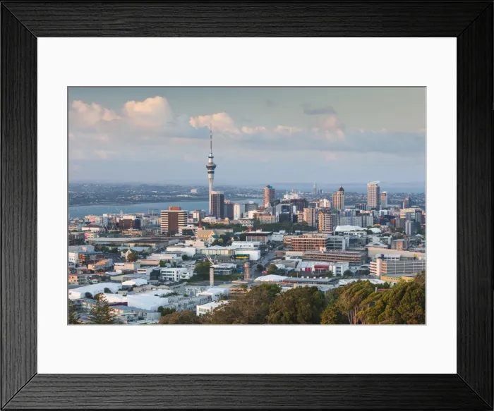 Framed Print : New Zealand, North Island, Auckland, elevated skyline from Mt. Eden volcano cone, dusk Framed Print : New Zealand, North Island, Auckland, elevated skyline from Mt. Eden volcano cone, dusk