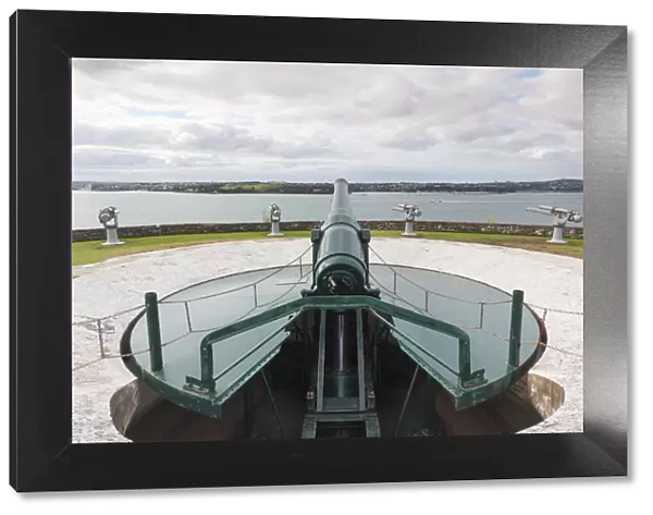 New Zealand, North Island, Auckland, Devnonport, 19th century disappearing gun, artillery
