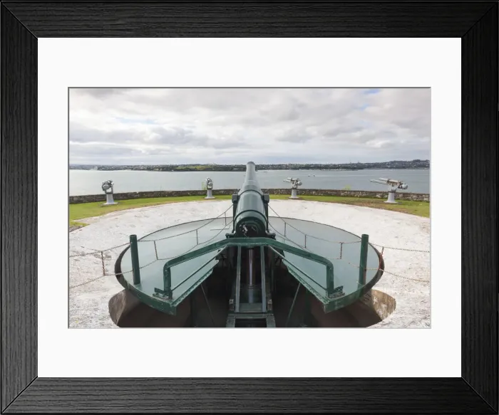 Framed Print : New Zealand, North Island, Auckland, Devnonport, 19th century disappearing gun, artillery