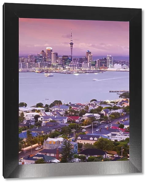New Zealand, North Island, Auckland, skyline view from Devonport, dawn