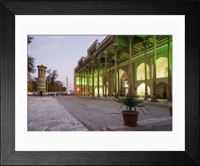 Framed Print : Bolo Hauz Mosque. Bukhara, a UNESCO World Heritage Site. Uzbekistan Framed Print : Bolo Hauz Mosque. Bukhara, a UNESCO World Heritage Site. Uzbekistan