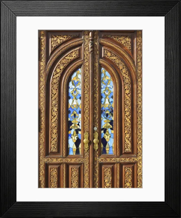 Framed Print : Door of the Amir Timur Museum. Tashkent, Uzbekistan