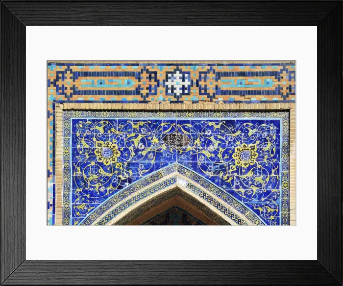 Framed Print : Tilework. Registan square, a Unesco World Heritage Site, Samarkand. Uzbekistan Framed Print : Tilework. Registan square, a Unesco World Heritage Site, Samarkand. Uzbekistan
