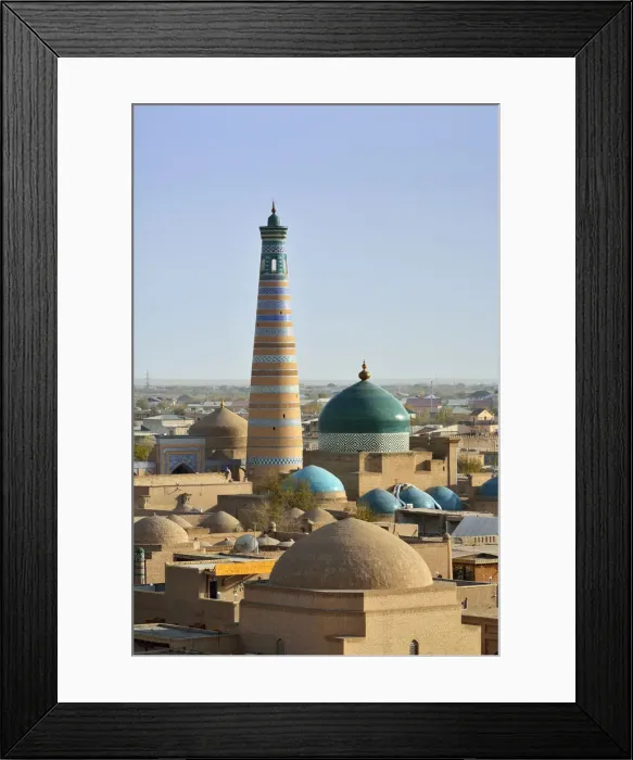 Framed Print : The Islam Khodja minaret and medressa. Old town of Khiva (Itchan Kala), a Unesco World Framed Print : The Islam Khodja minaret and medressa. Old town of Khiva (Itchan Kala), a Unesco World