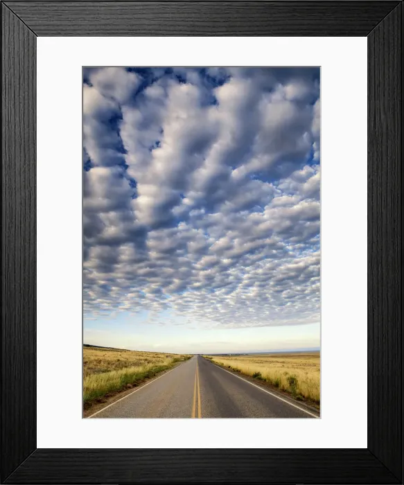 Framed Print : Cloudscape over Road, near Alamosa, Colorado, USA