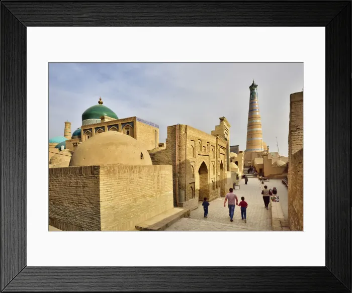 Framed Print : An ancient street and the Islam Khodja minaret and medressa Framed Print : An ancient street and the Islam Khodja minaret and medressa