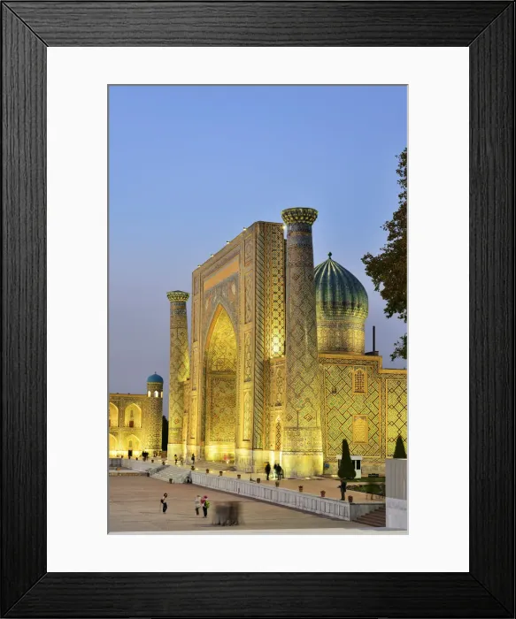 Framed Print : The Registan square and Sher-Dor Madrasah. A Unesco World Heritage Site, Samarkand Framed Print : The Registan square and Sher-Dor Madrasah. A Unesco World Heritage Site, Samarkand