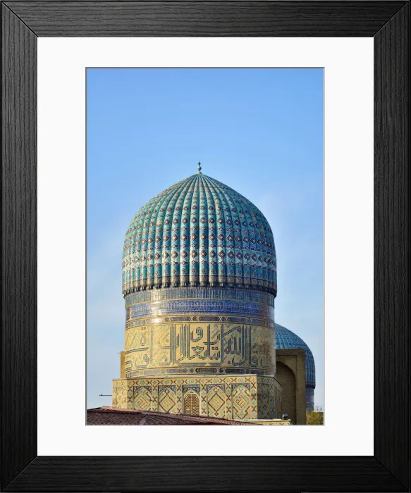 Framed Print : Dome of the Bibi Khanum mosque. It was built (1399) as Samarkands main place Framed Print : Dome of the Bibi Khanum mosque. It was built (1399) as Samarkands main place