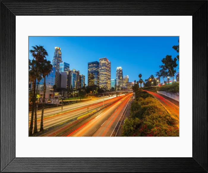 Framed Print : Downtown skyline at sunrise, Los Angeles, California, USA Framed Print : Downtown skyline at sunrise, Los Angeles, California, USA