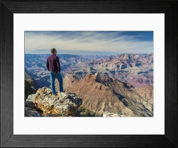 Framed Print : A tourist watching over Grand Canyon from Lipan Point, Grand Canyon National Park Framed Print : A tourist watching over Grand Canyon from Lipan Point, Grand Canyon National Park