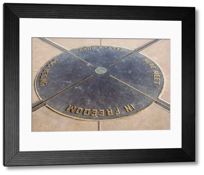 Framed Print : Four Corners Monument marks the quadripoint where the boundaries of the four US states Framed Print : Four Corners Monument marks the quadripoint where the boundaries of the four US states
