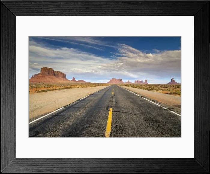 Framed Print : Route 163 with scenic desert landscape, Navajo Nation Indian Reservation, Utah, USA