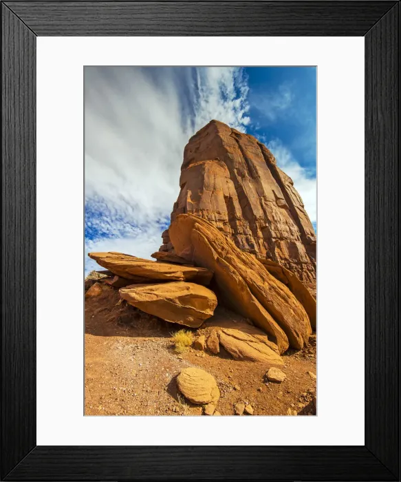Framed Print : Bottom view of a butte mountain, Monument Valley Navajo Tribal Park, Arizona, USA