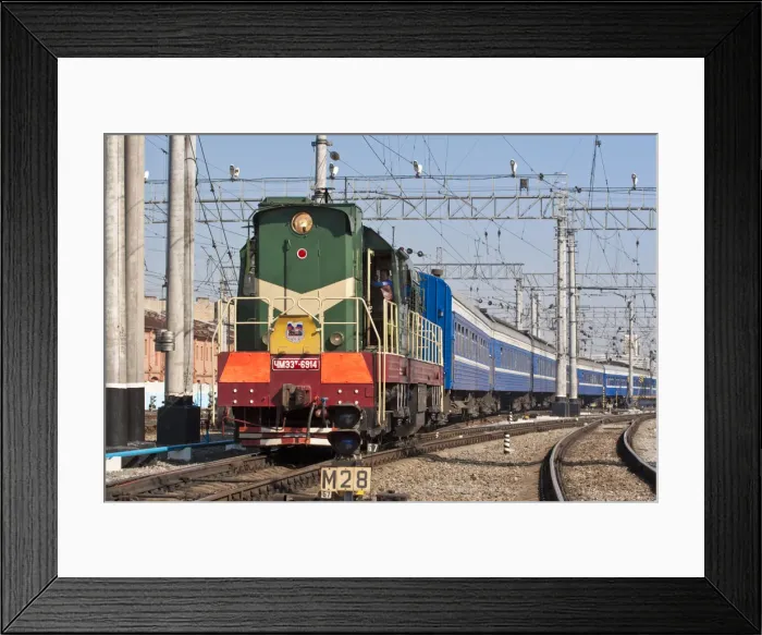 Framed Print : Russia, St Petersburg, Train leaving St Petersburg Railway Station Framed Print : Russia, St Petersburg, Train leaving St Petersburg Railway Station