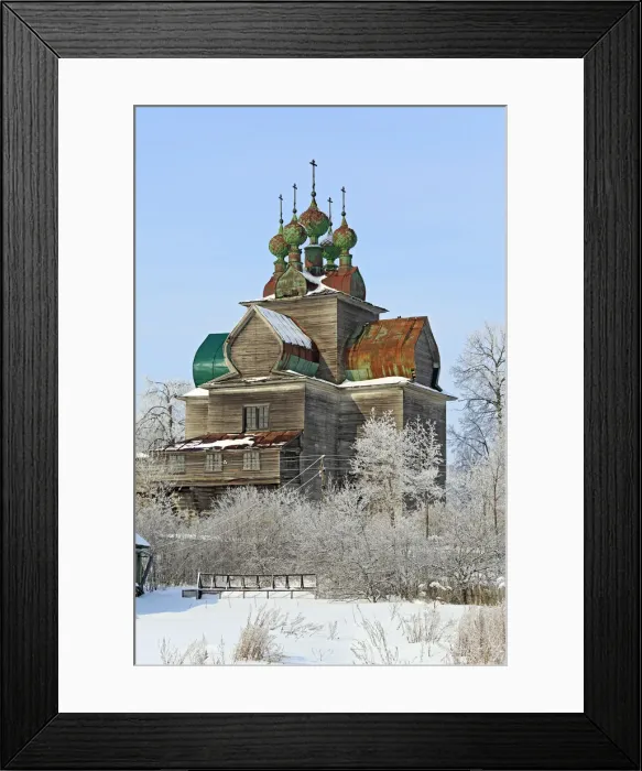 Framed Print : Wooden Dormition church (1694), Nelazskoe, Vologda region, Russia Framed Print : Wooden Dormition church (1694), Nelazskoe, Vologda region, Russia