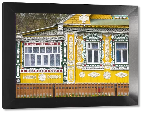 Russia, Ivanovo Oblast, Golden Ring, Plyos, house with traditional Russian architecture