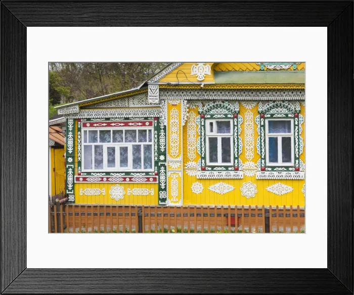 Framed Print : Russia, Ivanovo Oblast, Golden Ring, Plyos, house with traditional Russian architecture Framed Print : Russia, Ivanovo Oblast, Golden Ring, Plyos, house with traditional Russian architecture