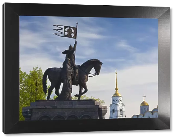 Russia, Vladimir Oblast, Golden Ring, Vladimir, staue to Prince Vladimir and St. Theodore