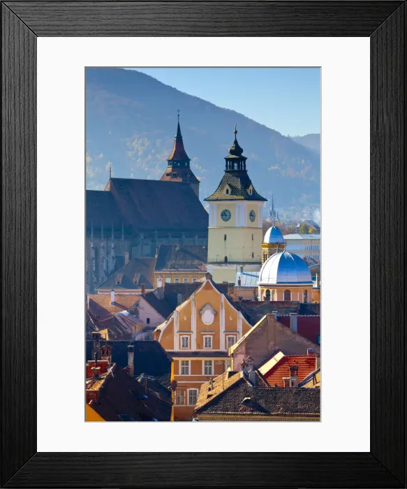 Framed Print : The Black Church & Clock Tower, Piata Sfatului, Brasov, Transylvania, Romania Framed Print : The Black Church & Clock Tower, Piata Sfatului, Brasov, Transylvania, Romania