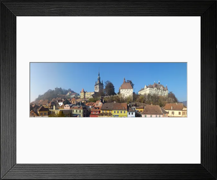 Framed Print : Elevated view towards the Medieval Old Town of Sighisoara, Sighisoara, Transylvania Framed Print : Elevated view towards the Medieval Old Town of Sighisoara, Sighisoara, Transylvania