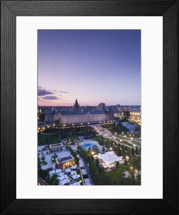 Framed Print : Romania, Moldovia Region, Iasi, Palace of Culture, elevated view, dusk Framed Print : Romania, Moldovia Region, Iasi, Palace of Culture, elevated view, dusk
