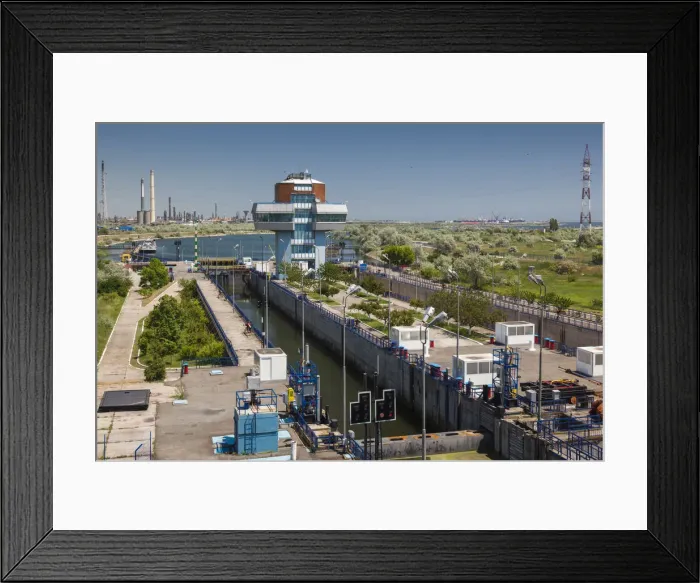 Framed Print : Romania, Black Sea Coast, Navodari, Midia-Navodari Locks on the Black Sea Canal Framed Print : Romania, Black Sea Coast, Navodari, Midia-Navodari Locks on the Black Sea Canal