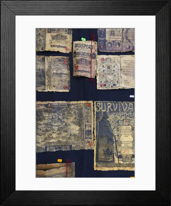 Framed Print : Romania, Transylvania, Tihuta Pass, Hotel Castel Dracula, interior, souvenir Dracula maps Framed Print : Romania, Transylvania, Tihuta Pass, Hotel Castel Dracula, interior, souvenir Dracula maps