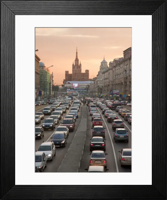 Framed Print : Bolshaya Sadovaya street and Stalin style skyscraper, Moscow, Russia Framed Print : Bolshaya Sadovaya street and Stalin style skyscraper, Moscow, Russia