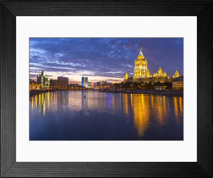 Framed Print : Russia, Moscow, Moskva river, Hotel Ukraine - one of the seven sister skyscrapers Framed Print : Russia, Moscow, Moskva river, Hotel Ukraine - one of the seven sister skyscrapers
