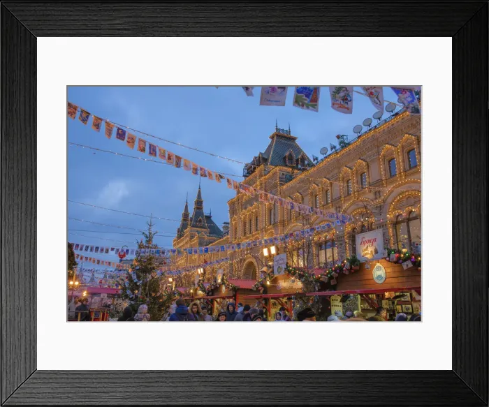 Framed Print : Red square, GUM, Decoration and illumination for New Year and Christmas holidays at night Framed Print : Red square, GUM, Decoration and illumination for New Year and Christmas holidays at night