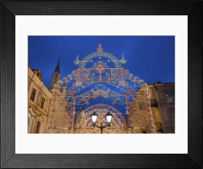 Framed Print : Nikolskaya street, Decoration and illumination for New Year and Christmas holidays Framed Print : Nikolskaya street, Decoration and illumination for New Year and Christmas holidays
